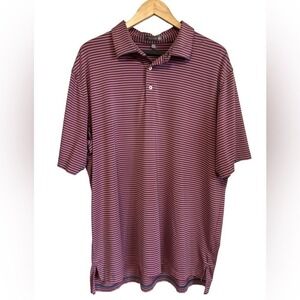 Peter Millar Crown Sport Summer Comfort Pink‎ with Blue Stripe Polo Men's XXLl